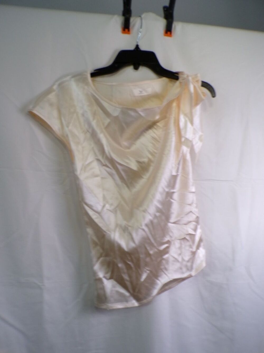 Vidussa VJ Satin Blouse Top Women's XS Champagne Ivory Sleeveless